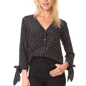 Madewell silk “star scatter” black button down top - XS